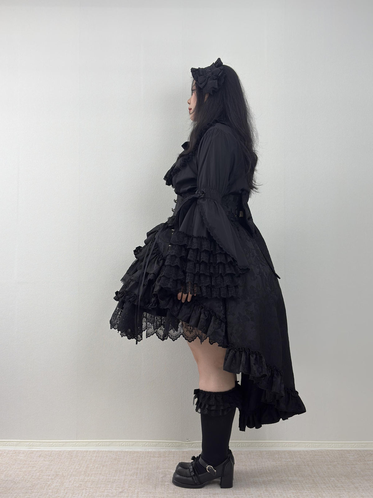 Plus Size Cotton Lolita Blouse, Princess Sleeves 45596:865066