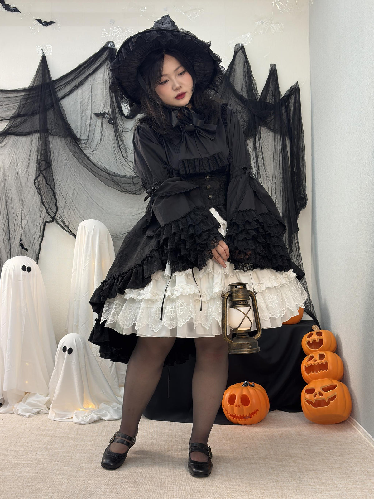 Noloria 21.7" (55 cm) Hoop Puffy Plus Size Lolita Petticoat, Moon Cage 45907:871687