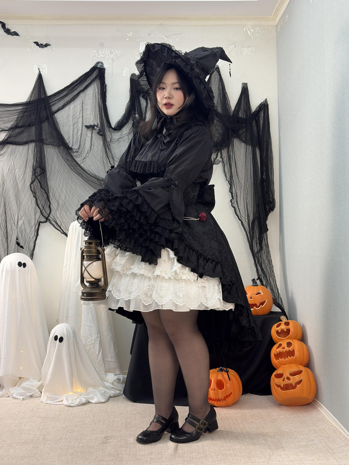 Noloria 21.7" (55 cm) Hoop Puffy Plus Size Lolita Petticoat, Moon Cage 45907:871686