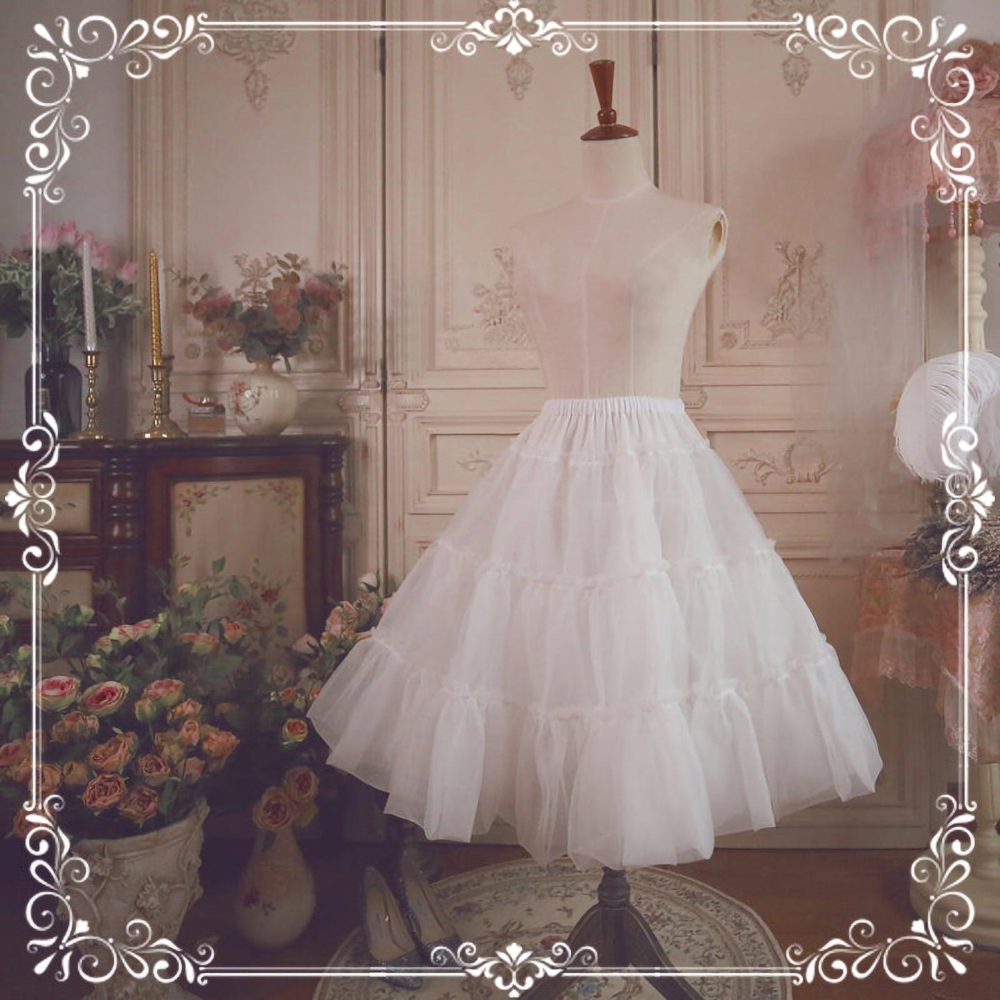 Aurora & Ariel 60cm Dailywear Lolita Petticoat Customizable (White) 33170:459878