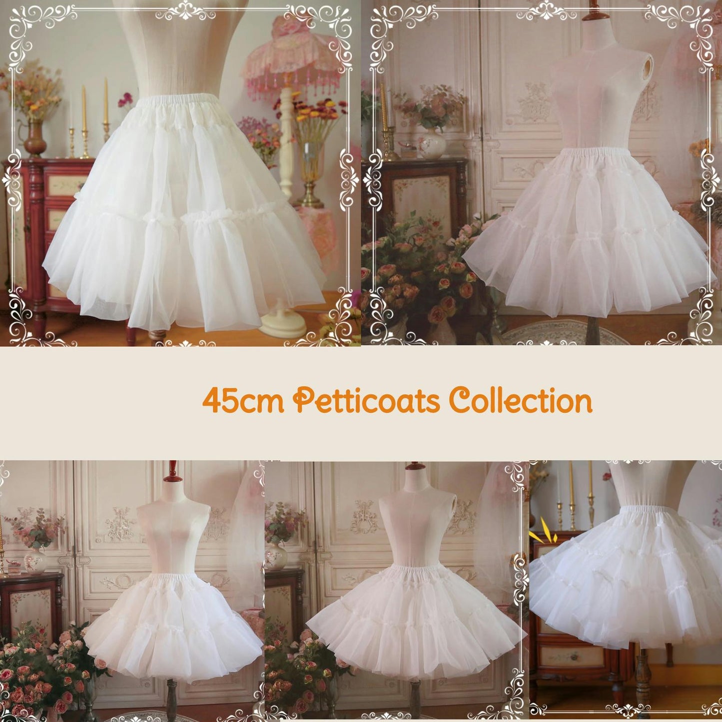 Aurora & Ariel 17.7" (45 cm) A-Line Petticoat Collection Customizable 33166:467632