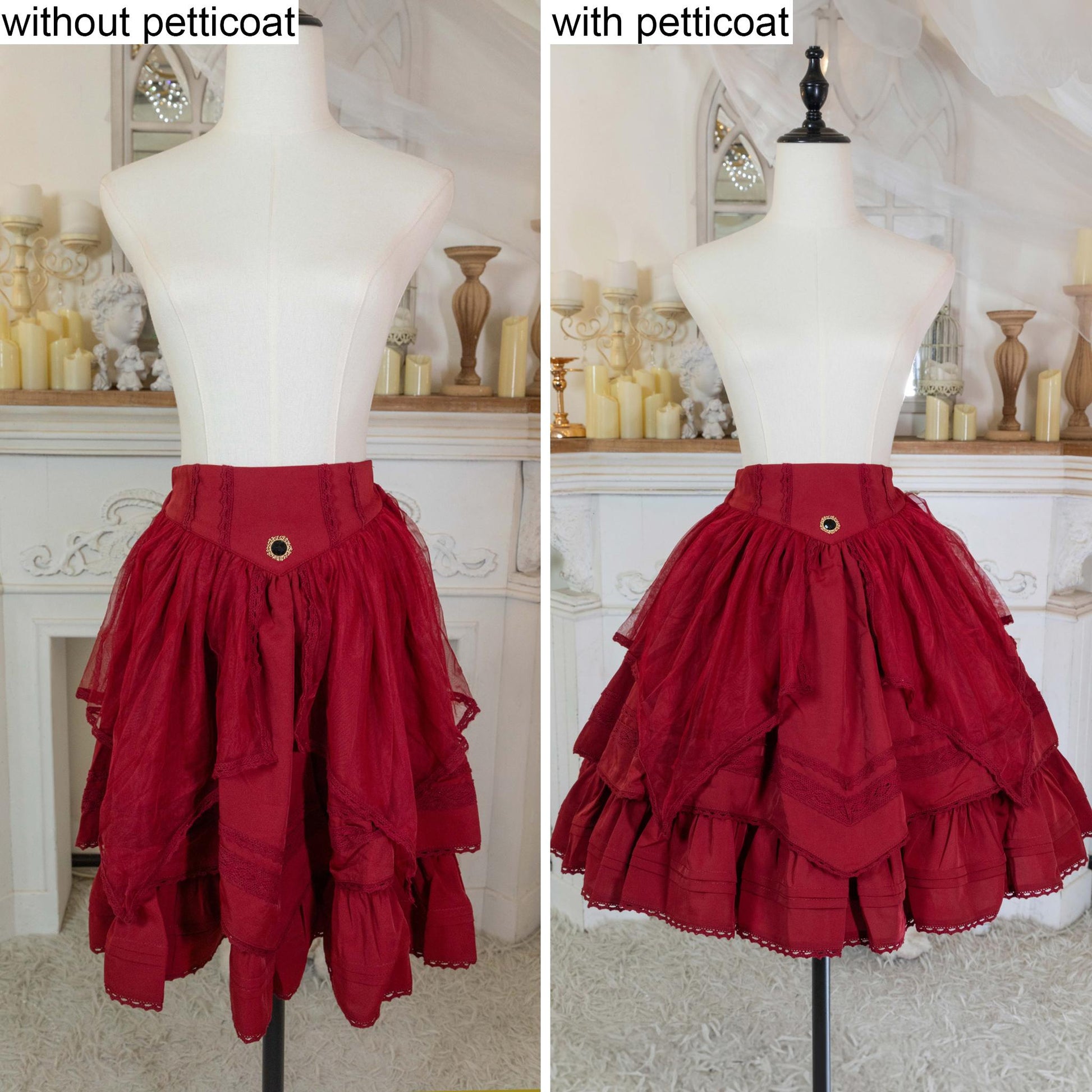 Noloria - White Puffy Lolita Petticoat, 17.7" (45 CM), Cotton Lining 43722:786523