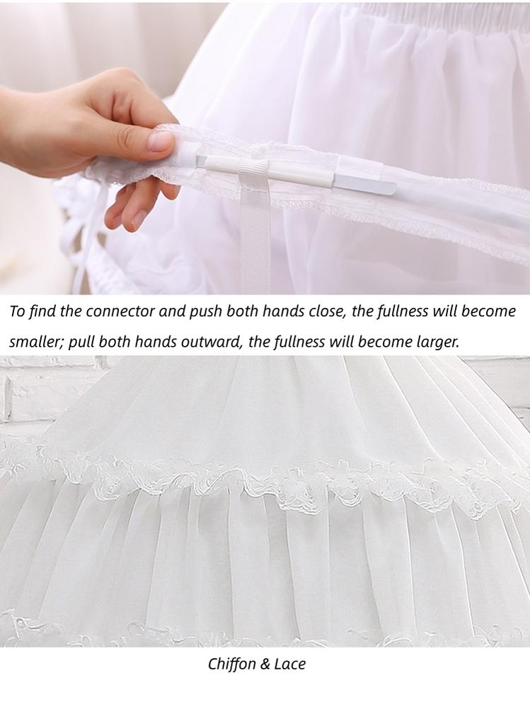 Manyiluo - White Adjustable Boned Lolita Petticoat, 18.1" (46 cm) 43947:790368