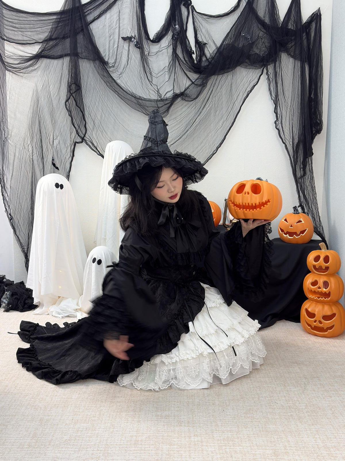 Noloria 21.7" (55 cm) Hoop Puffy Plus Size Lolita Petticoat, Moon Cage 45907:871688