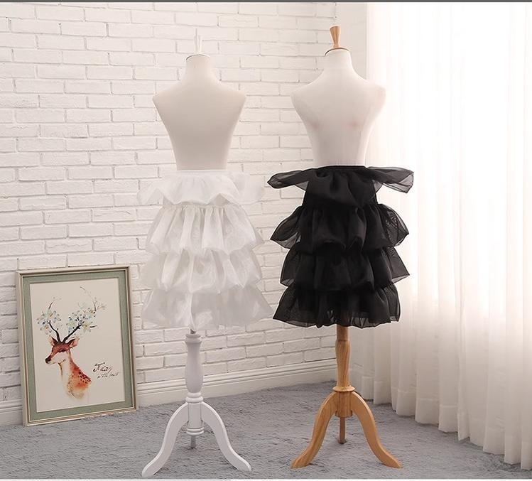 Manyiluo - Bustle Style Lolita Petticoat, Adjustable Length & Puffiness (Black) 43970:791182