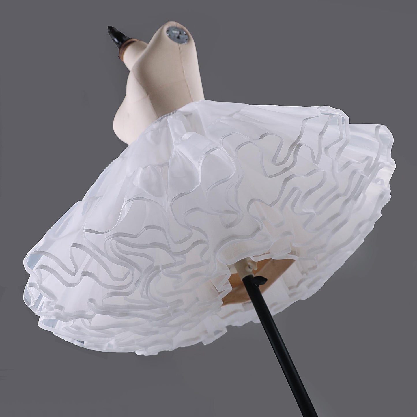 Noloria - 17.7" (45 cm) Organza Lolita Puffy White Petticoat 43720:789293