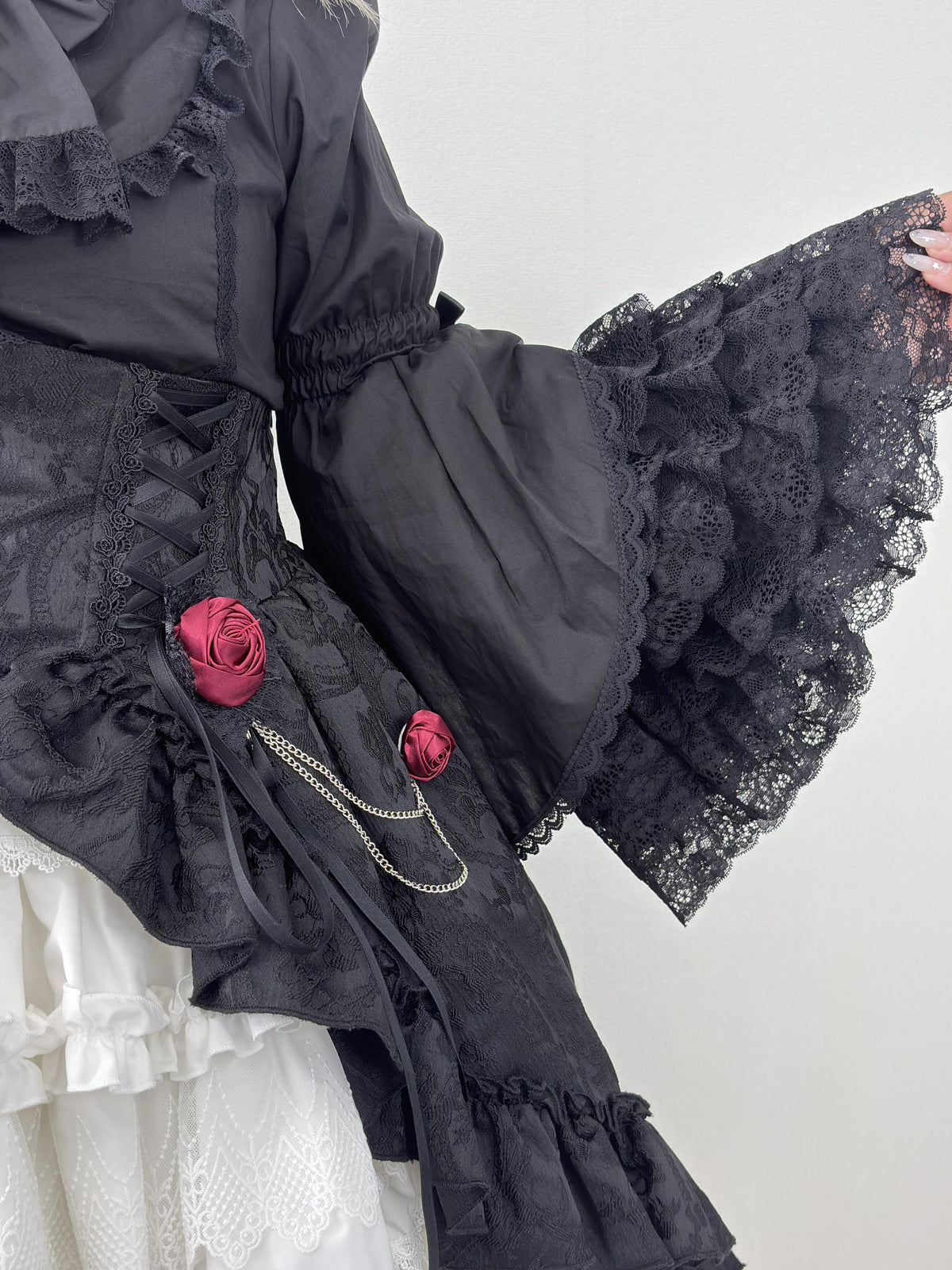 Plus Size Cotton Lolita Blouse, Princess Sleeves 45596:865060