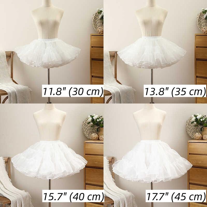 Manyiluo - White Lolita Puffy Petticoat, Multi-Length 43967:790637