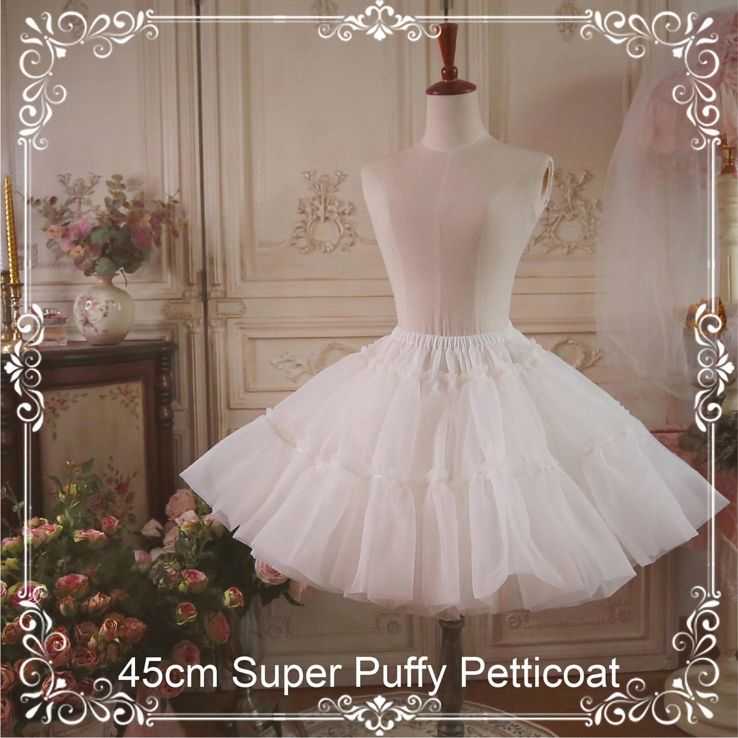 Aurora & Ariel 17.7" (45 cm) A-Line Petticoat Collection Customizable (White) 33166:459454