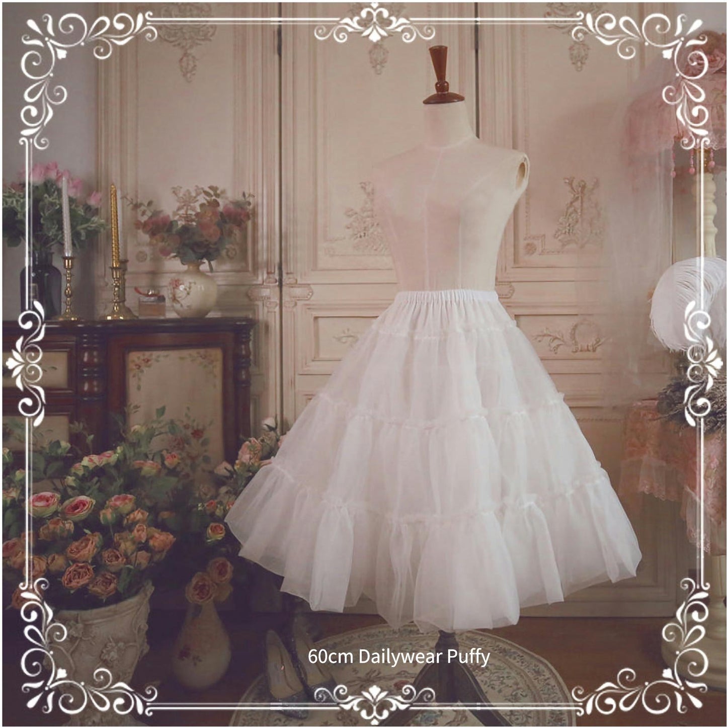 Aurora & Ariel 23.6" (60 cm) Petticoat Collection Customizable (White) 33174:467030