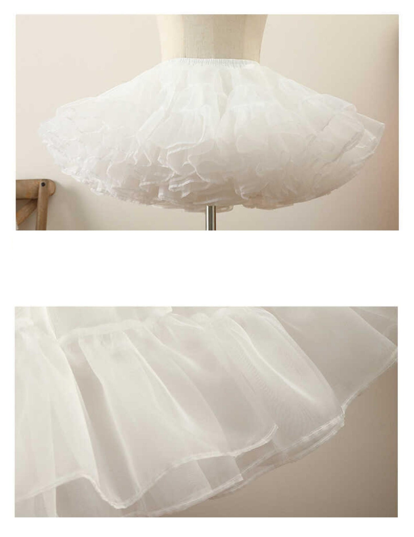 Manyiluo - White Lolita Puffy Petticoat, Multi-Length 43967:790638