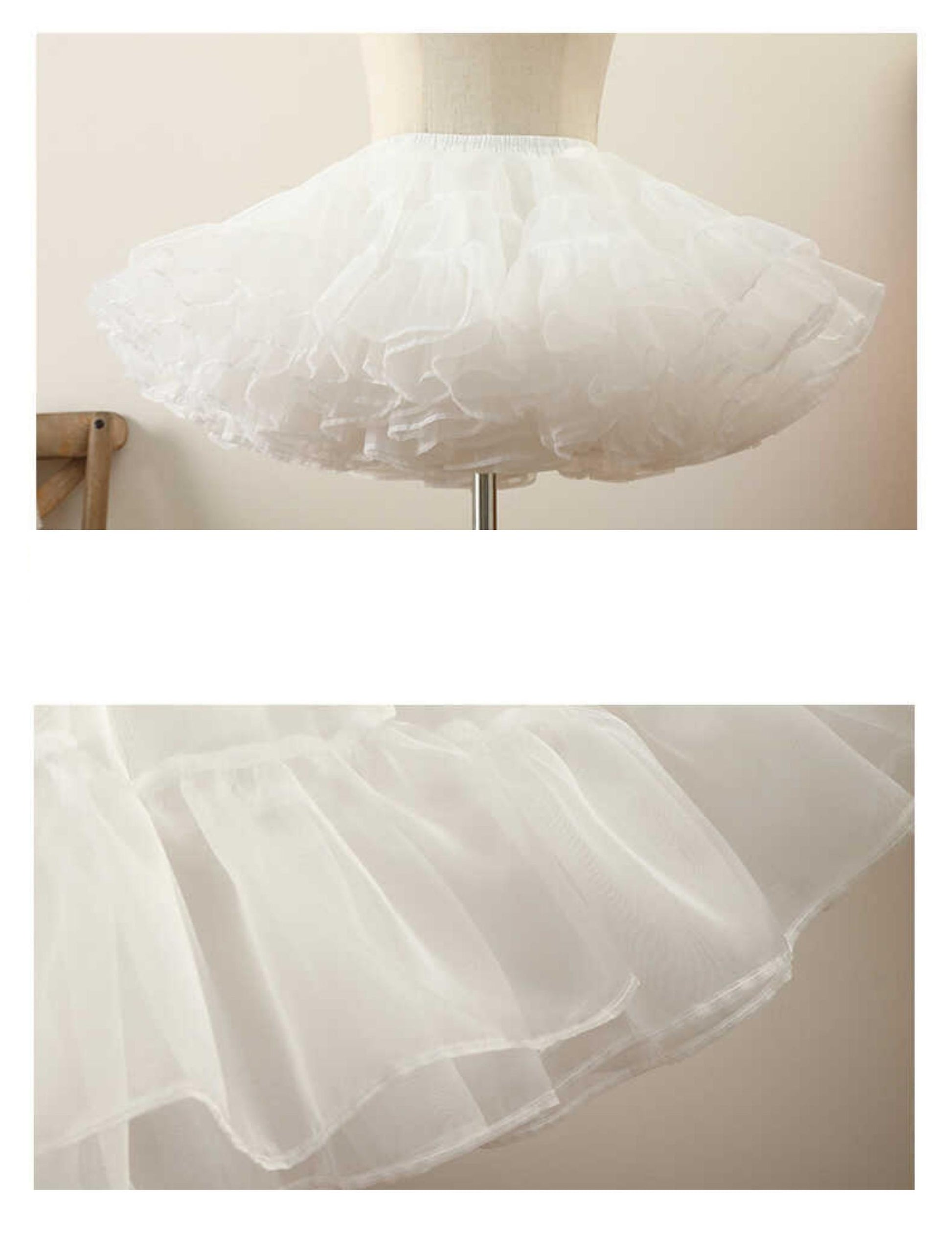 Manyiluo - White Lolita Puffy Petticoat, Multi-Length 43967:790638