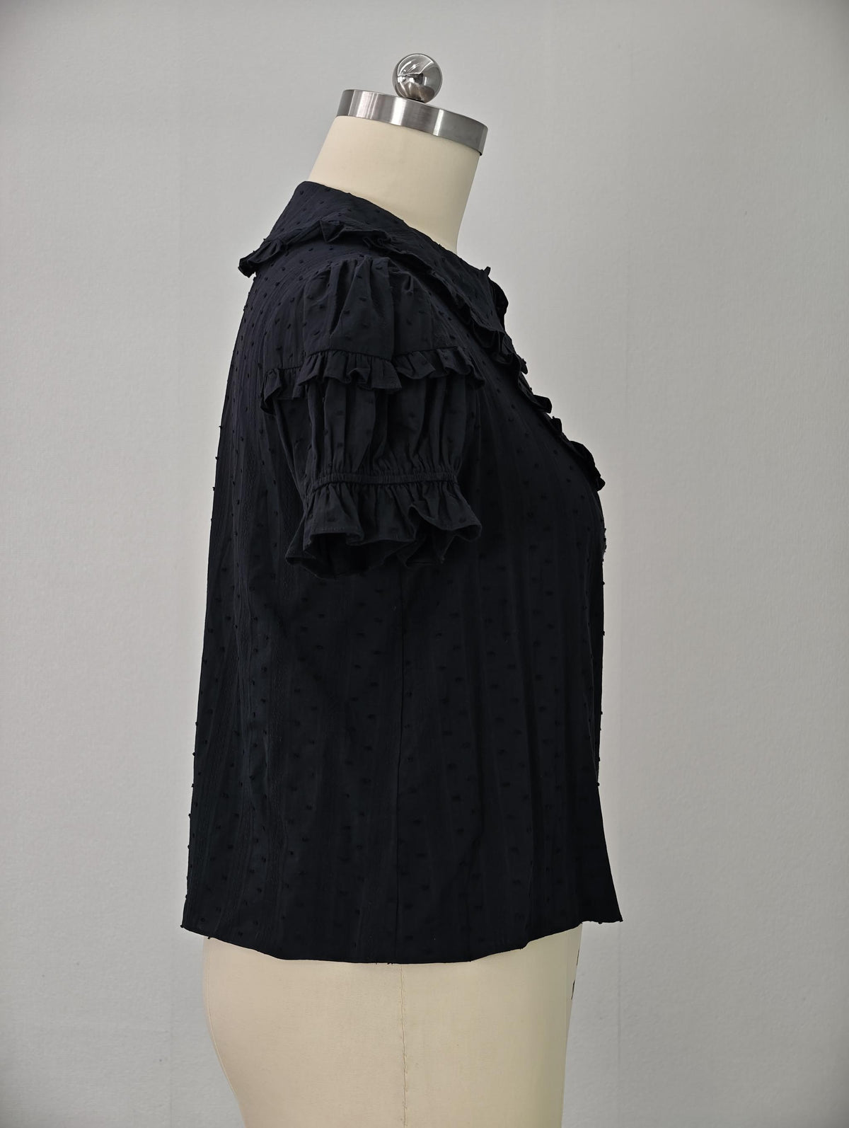Plus Size Sweet Lolita Cotton Blouse, Peter Pan Collar 46015:872374