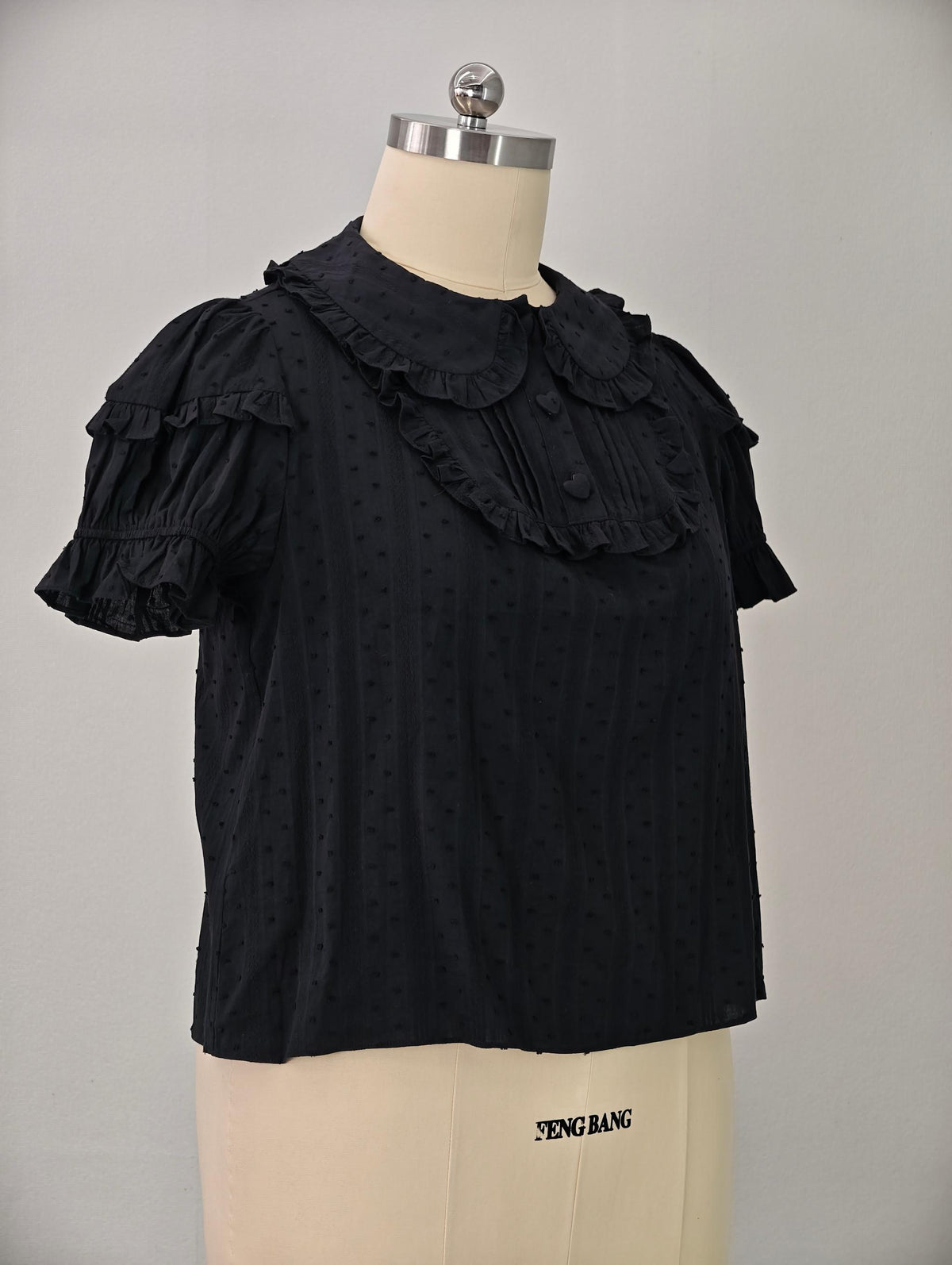 Plus Size Sweet Lolita Cotton Blouse, Peter Pan Collar 46015:872373