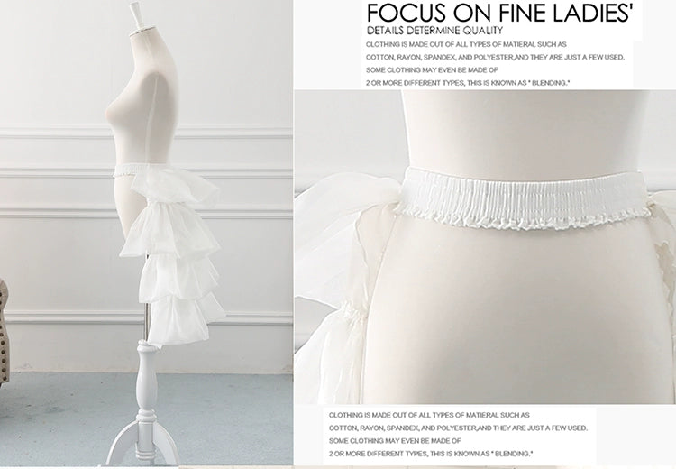 Manyiluo - Bustle Style Lolita Petticoat, Adjustable Length & Puffiness 43970:791170