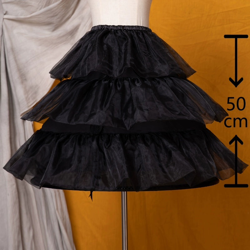Eieyomi - 27.6" (70 cm) Adjustable Boned Lolita Petticoat (Black) 43973:791361