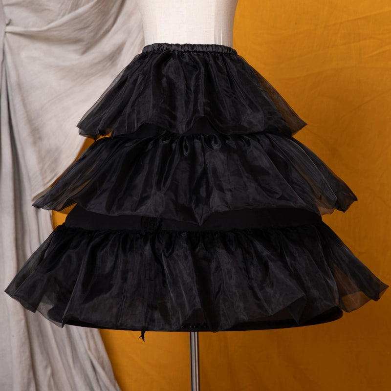 Eieyomi - 27.6" (70 cm) Adjustable Boned Lolita Petticoat (Black) 43973:791377