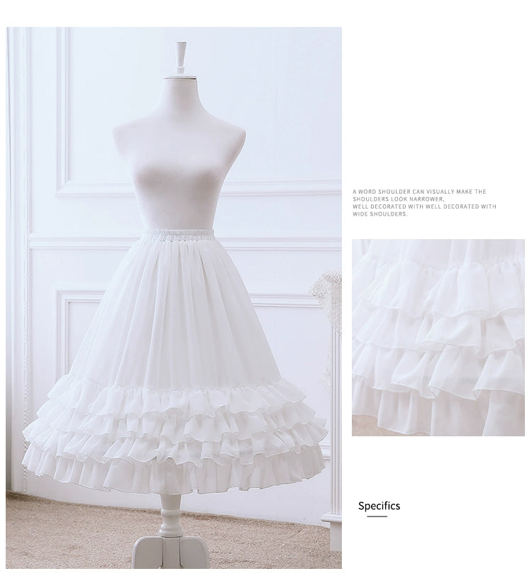 Manyiluo - 27.6" (70 cm) A-line Lolita Petticoat, Adjustable Puffiness 43980:790751