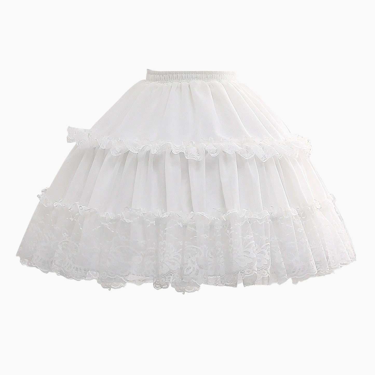Manyiluo - White Adjustable Boned Lolita Petticoat, 18.1" (46 cm) 43947:790353