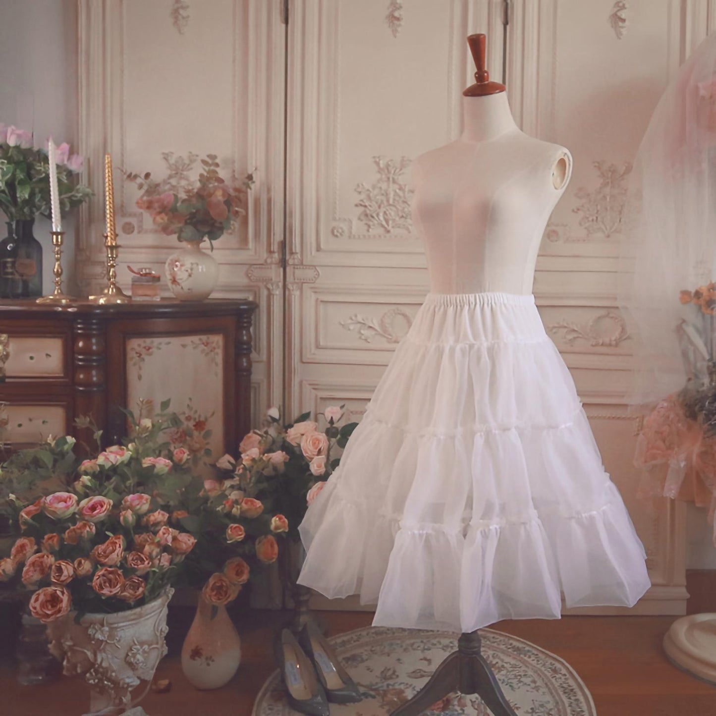 60cm Mini A-line Lolita Petticoat Customizable (white) 33168:463908 (white) 33168:463908