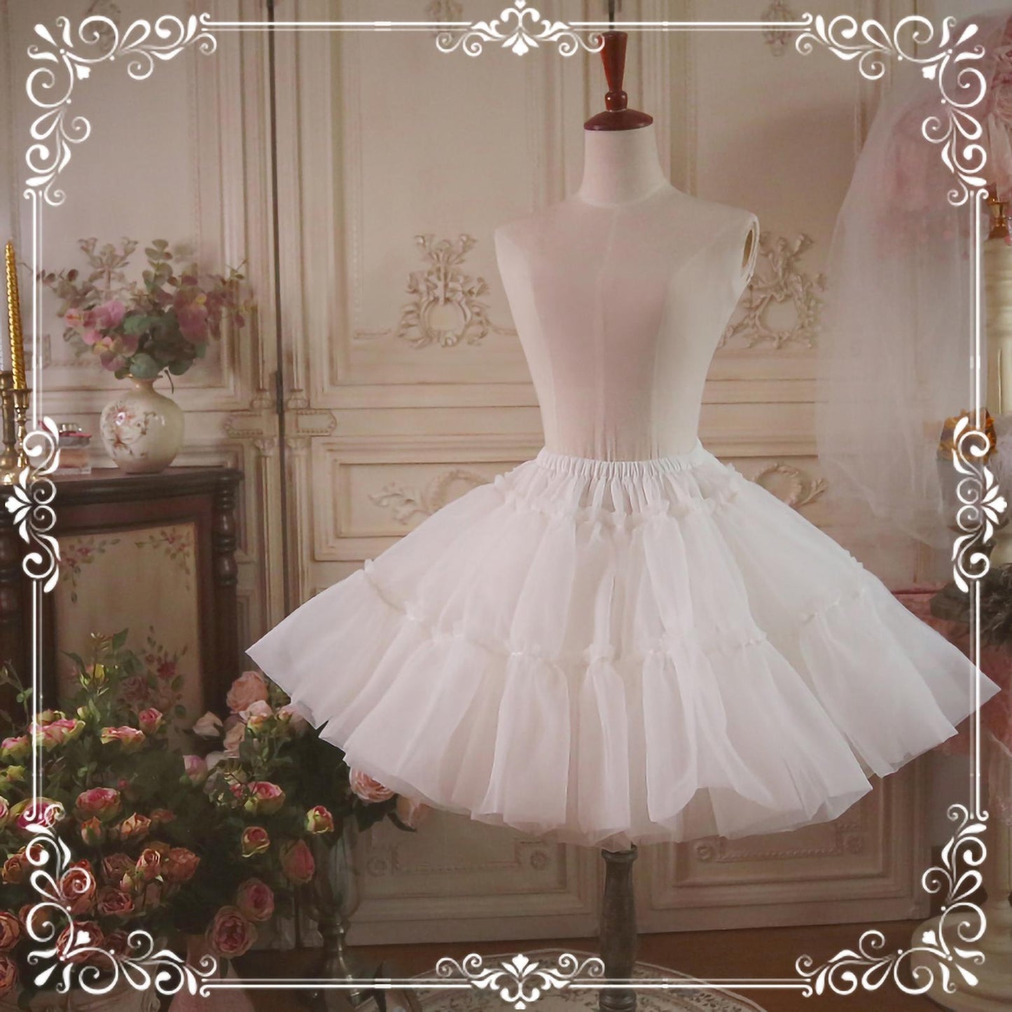Aurora & Ariel 17.7" (45 cm) Super Puffy Petticoat, Customizable (White) 33054:459230