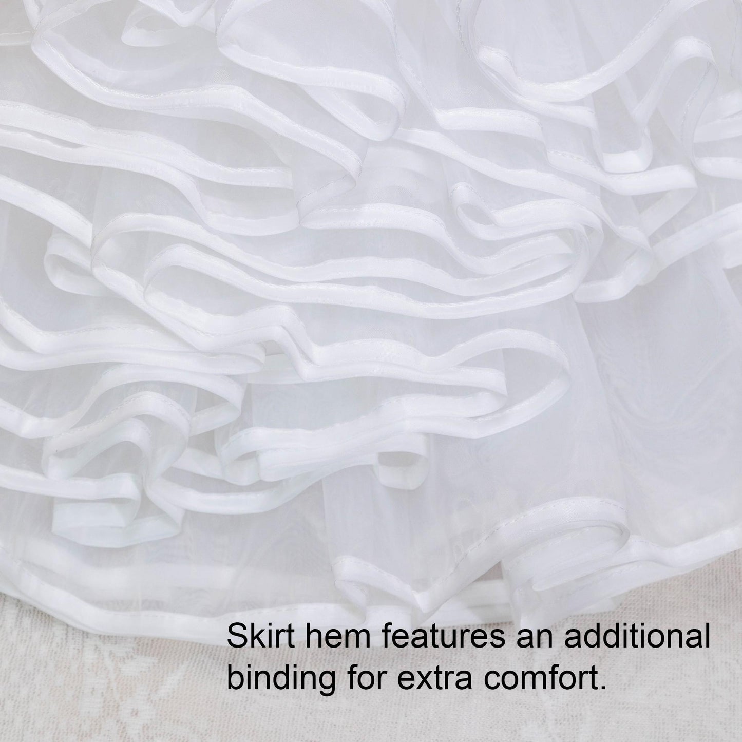 Noloria - 17.7" (45 cm) Organza Lolita Puffy White Petticoat 43720:786571