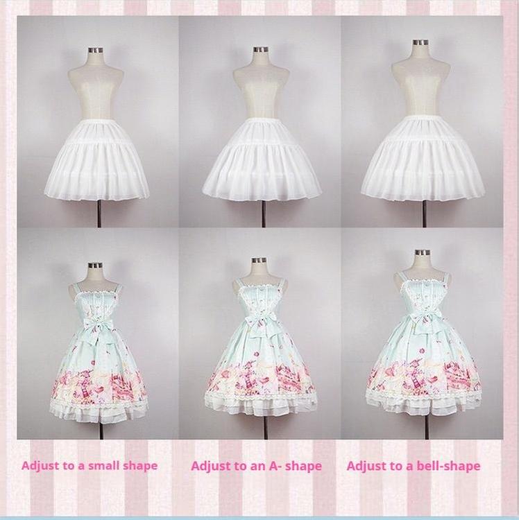 Krncrlo - White Lolita Petticoat, Adjustable Puffy, 17.7" (45 cm) 43978:789975