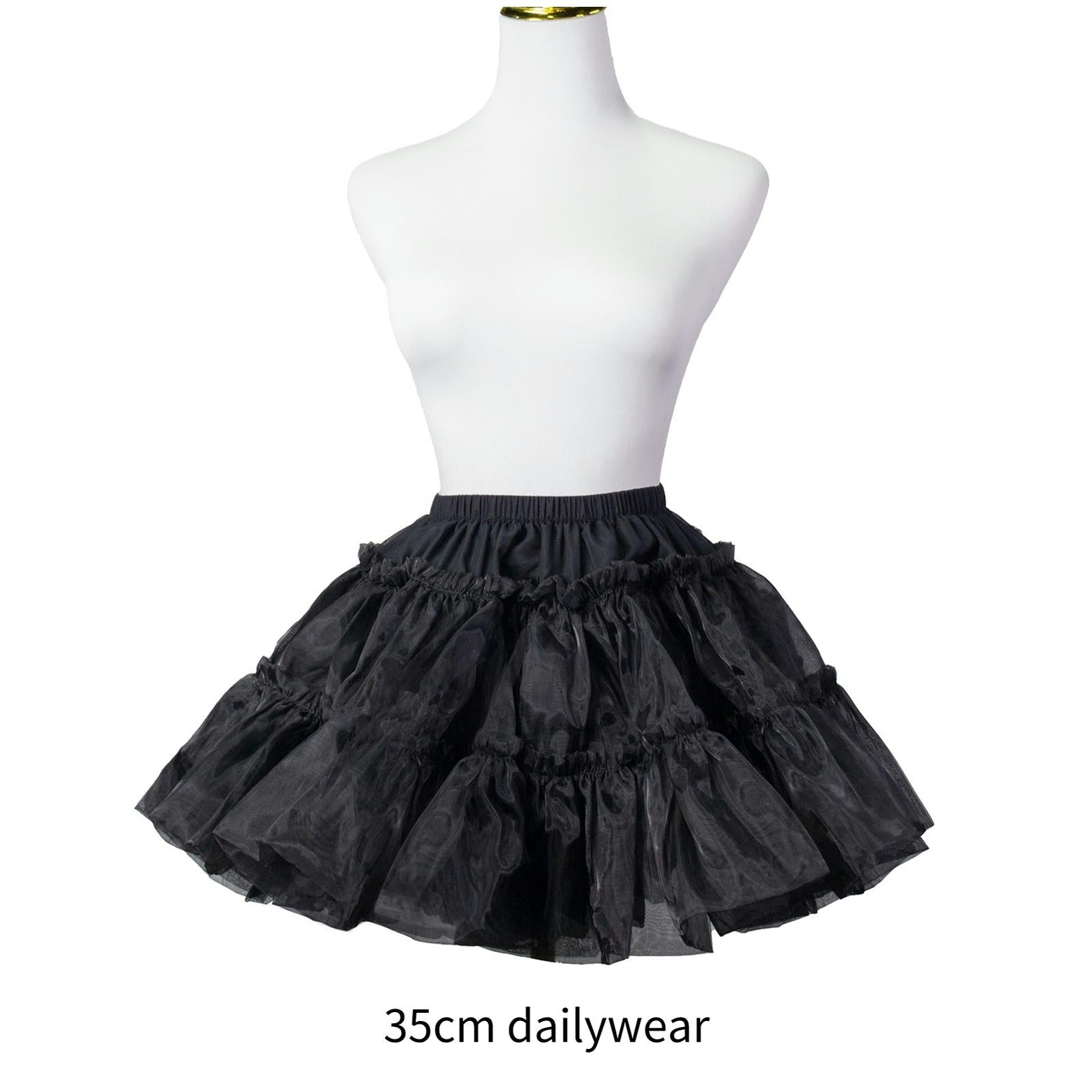 Aurora & Ariel 13.8" (35 cm) Daily Lolita Petticoat, Customizable (Black) 32918:456416