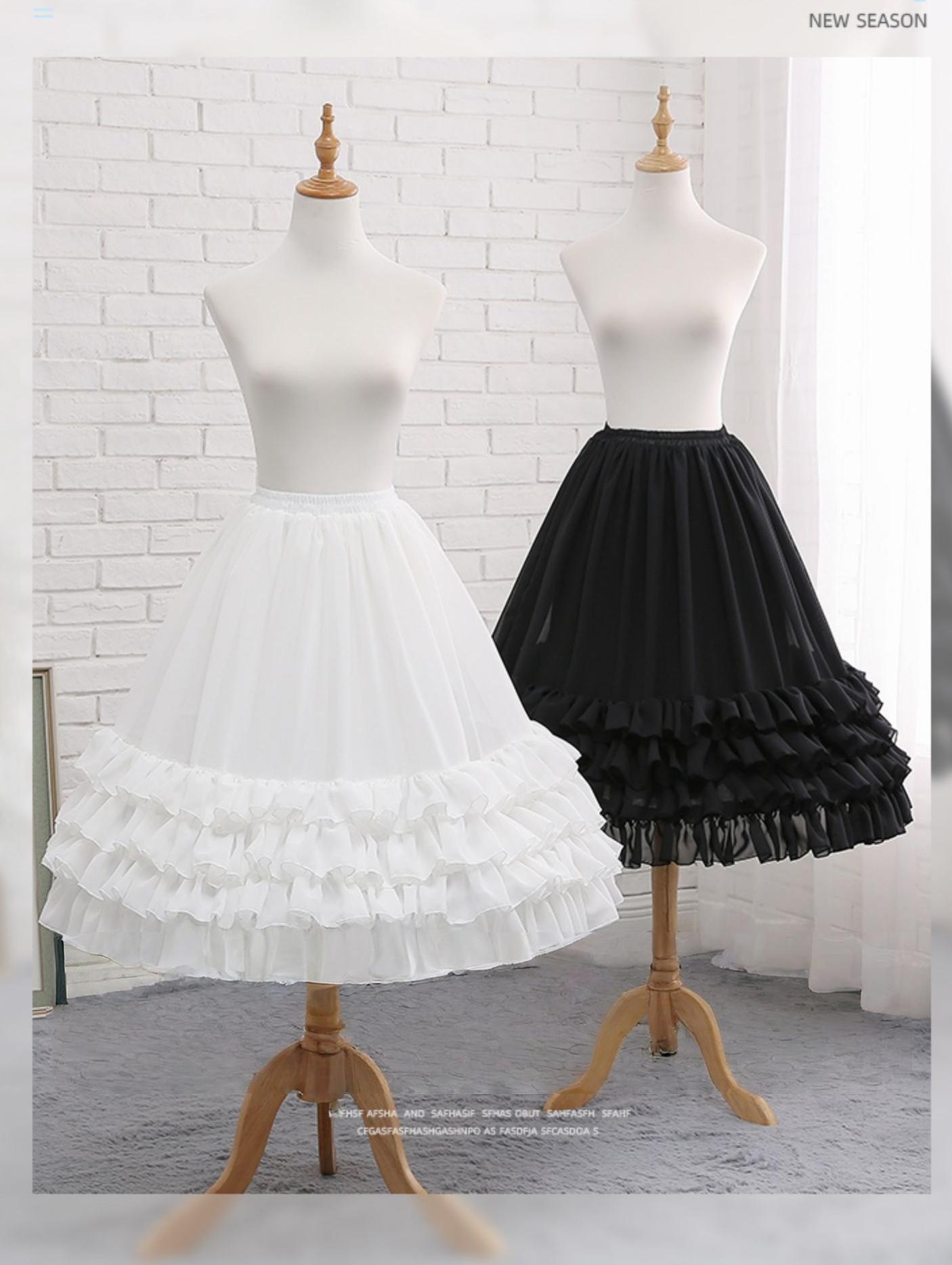 Manyiluo - 27.6" (70 cm) A-line Lolita Petticoat, Adjustable Puffiness 43980:790753