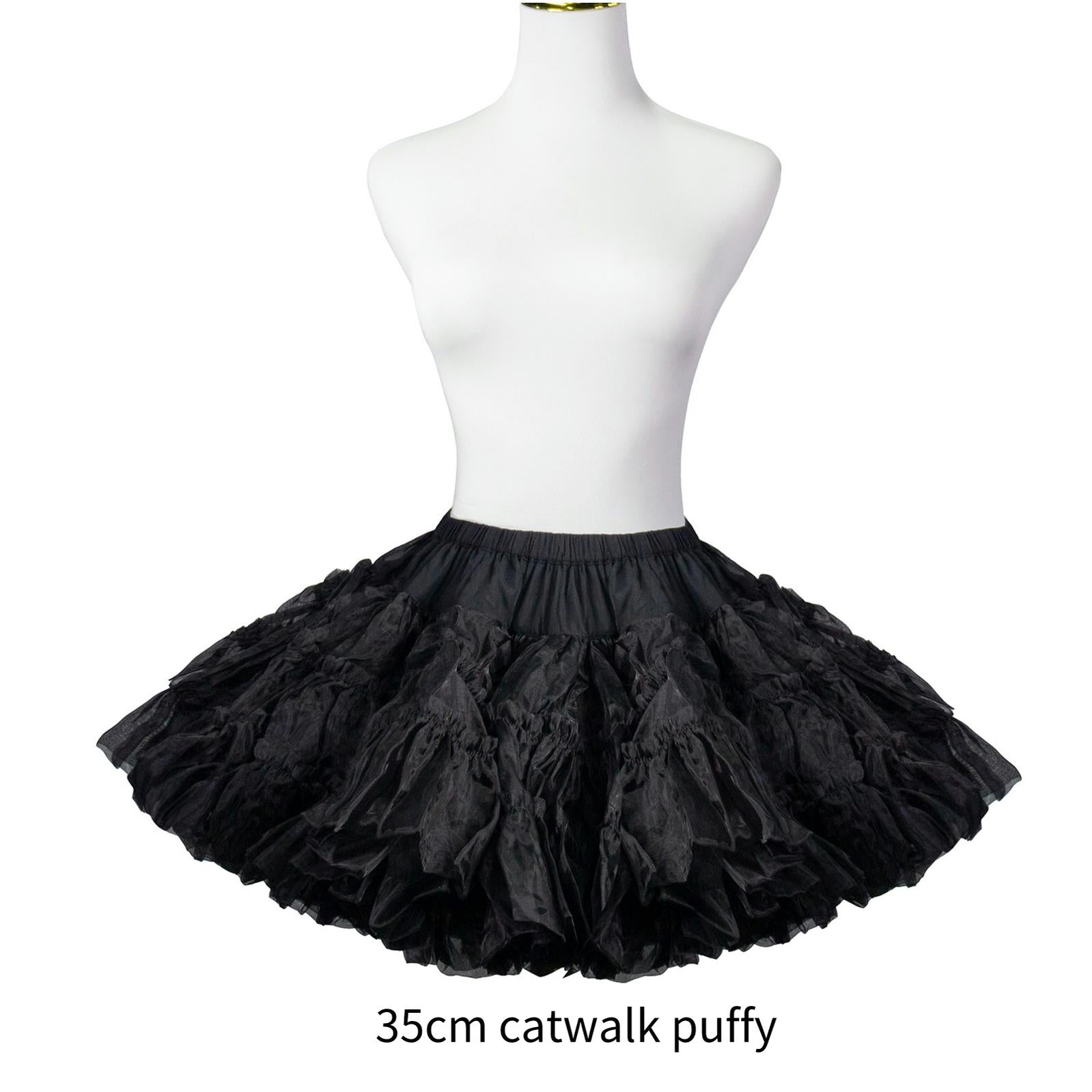 Aurora & Ariel 13.8" (35 cm) Catwalk Puffy Lolita Petticoat, Customizable (Black) 33018:456312