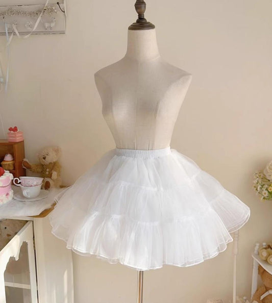 Hanguliang - 13.8" (35 cm) Soft Short Lolita Petticoat, 4 Layers (White) 43966:790671