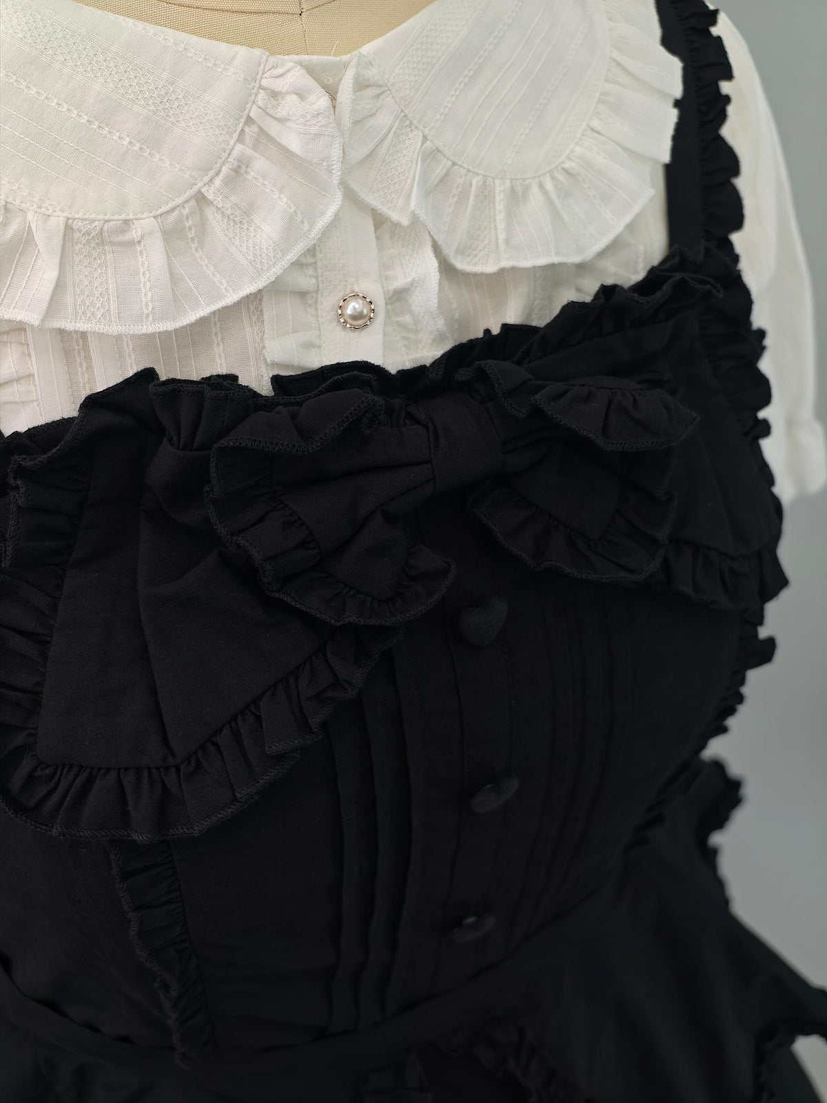 Cotton Plus Size Lolita Jumper Dress, Full Back Shirring 45594:865171