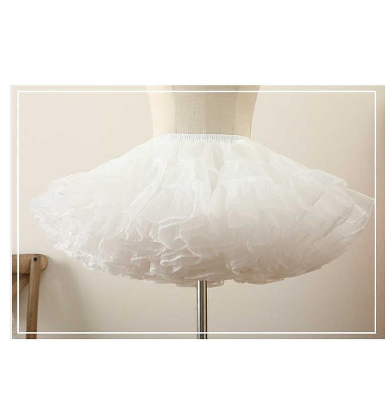 Manyiluo - White Lolita Puffy Petticoat, Multi-Length 43967:790636