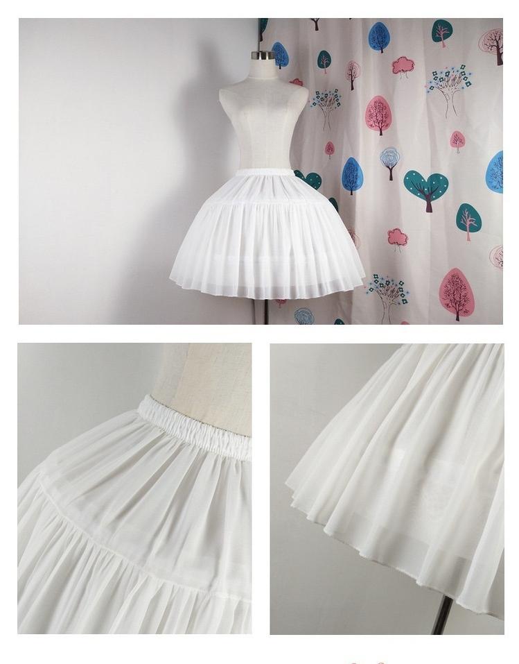 Krncrlo - White Lolita Petticoat, Adjustable Puffy, 17.7" (45 cm) 43978:789979