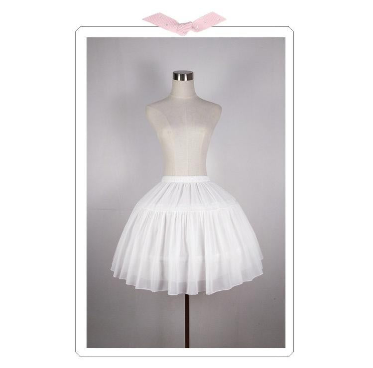 Krncrlo - White Lolita Petticoat, Adjustable Puffy, 17.7" (45 cm) 43978:789978