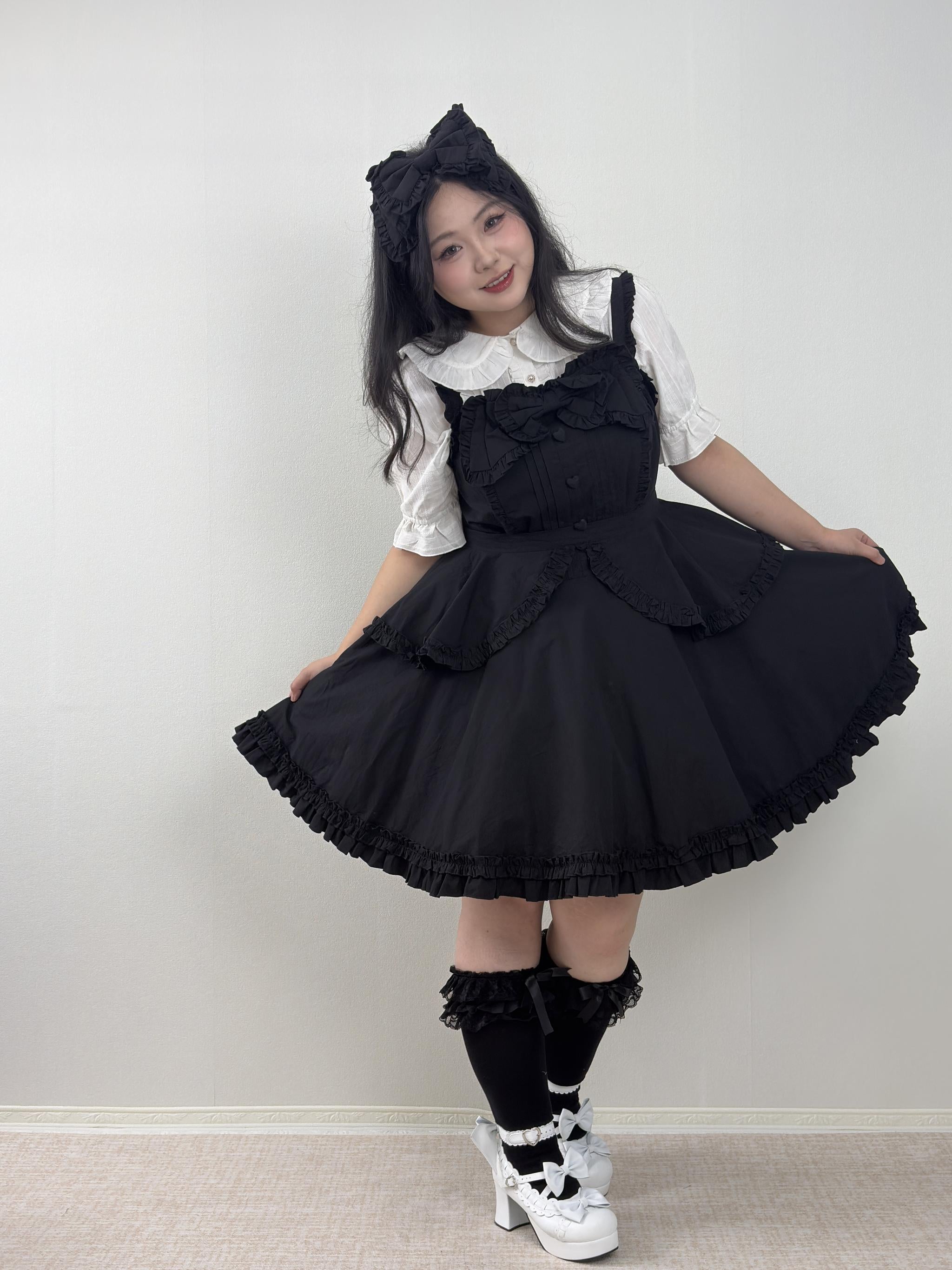 Cotton Plus Size Lolita JSK Dress, Full Back Shirring 45594:865175