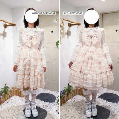 Noloria - Medium-High Volume Lolita White Puffy Petticoat, 17.7" (45 CM) 43720:831352