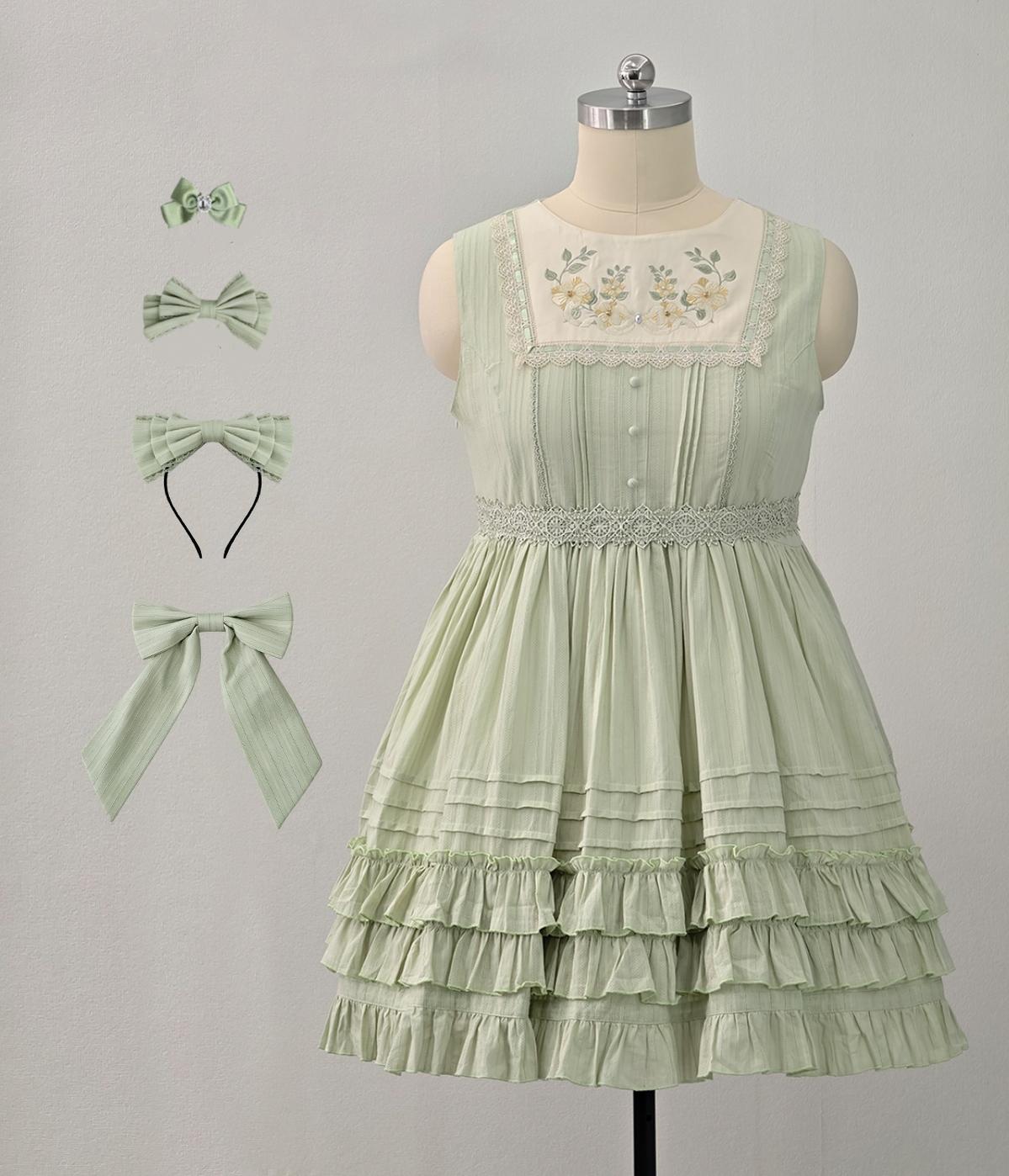 Cotton Plus Size Lolita Jumper Dress, Floral Embroidery (1X 2X 3X) 45595:866334