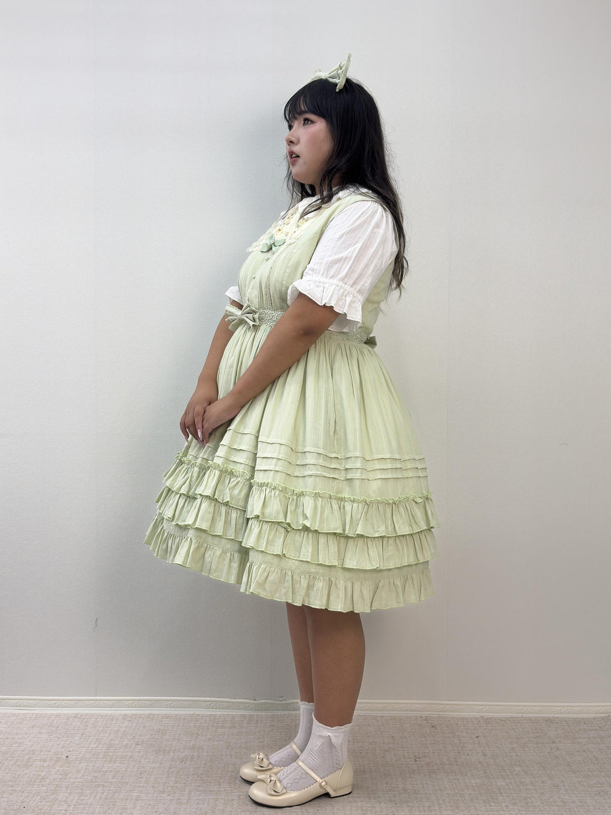 Cotton Plus Size Lolita Jumper Dress, Floral Embroidery 45595:872061