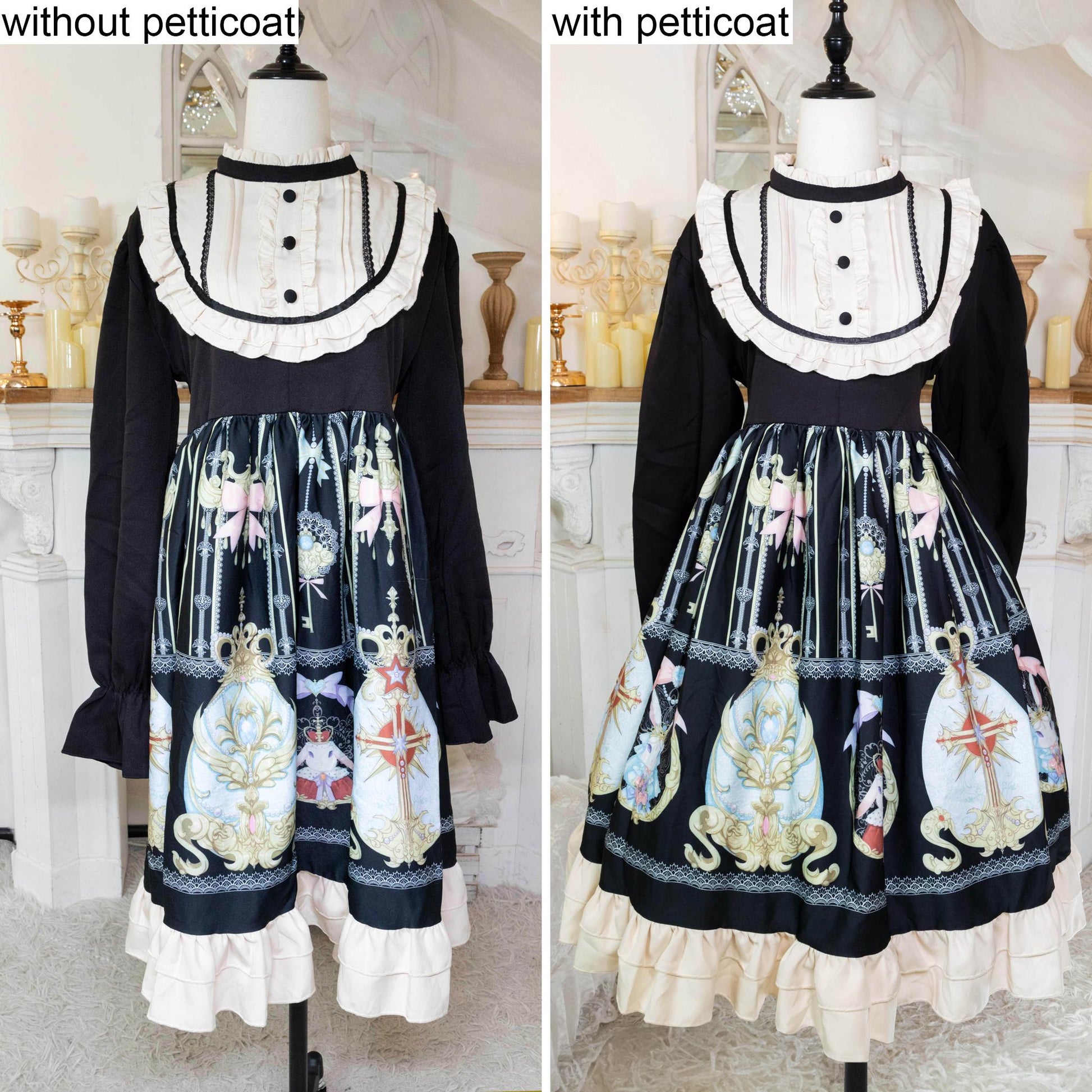Noloria - 17.7" (45 cm) Organza Lolita Puffy White Petticoat 43720:786578