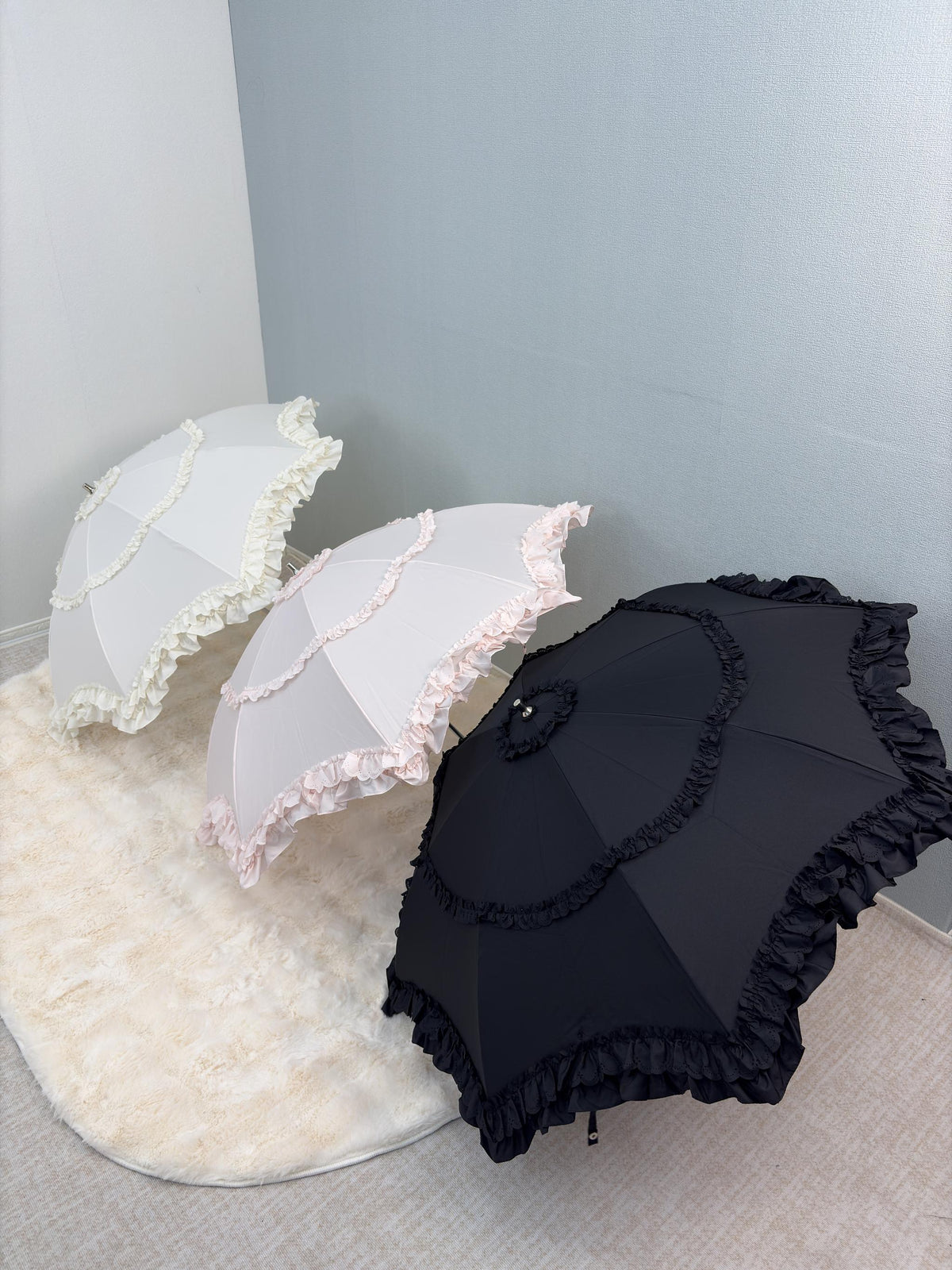Classic Lolita Parasol, UV Two-Fold for Daily Use (Black) 46003:871627