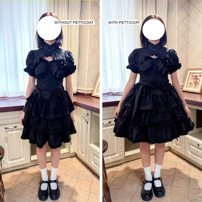 Noloria - Medium-High Volume Lolita White Puffy Petticoat, 17.7" (45 CM) 43720:831356