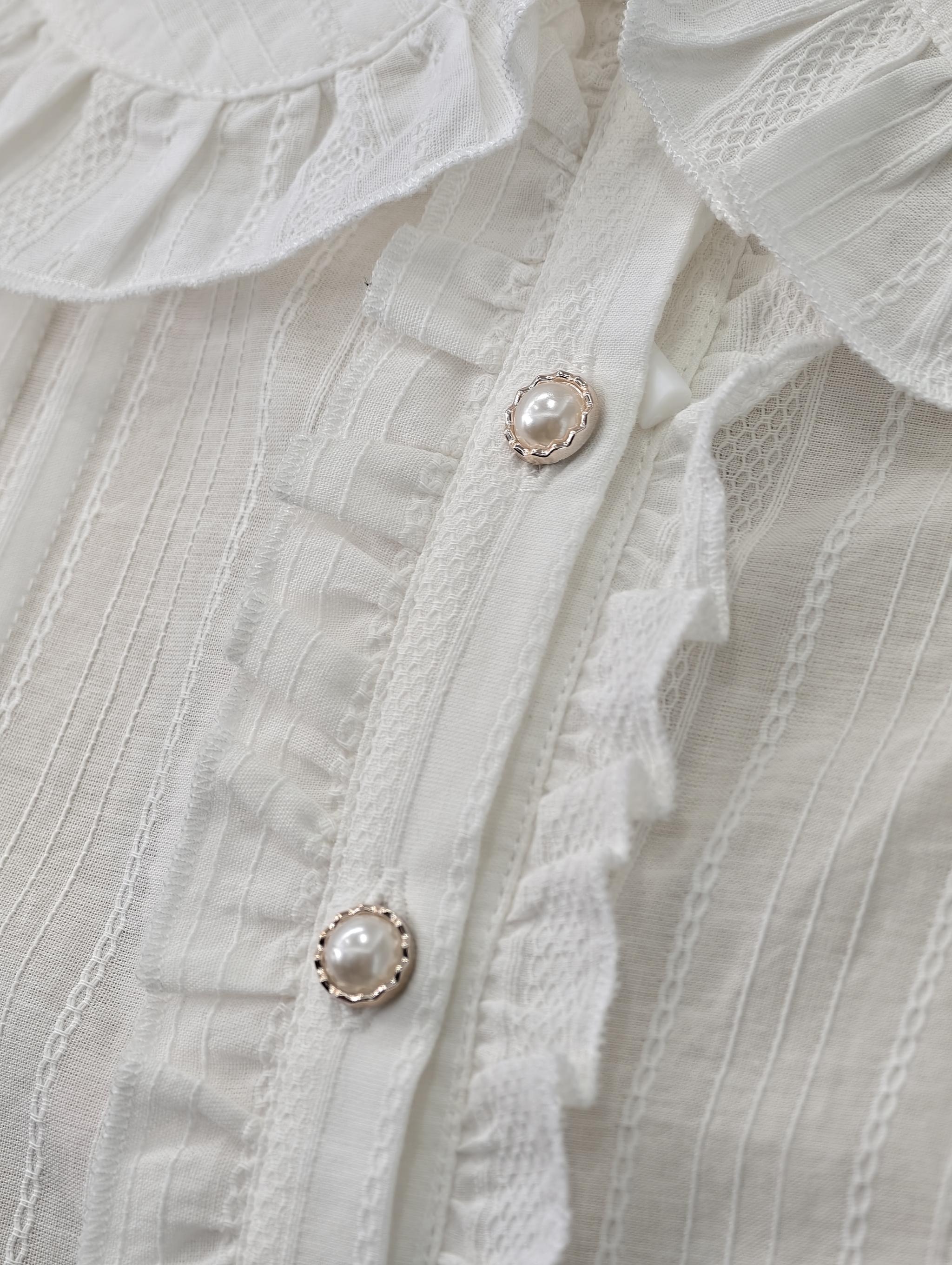 Cotton Plus Size Lolita Blouse, Peter Pan Collar 45598:865007