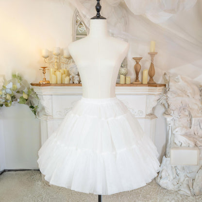 Noloria - White Puffy Lolita Petticoat, 17.7" (45 CM), Cotton Lining 43722:786542