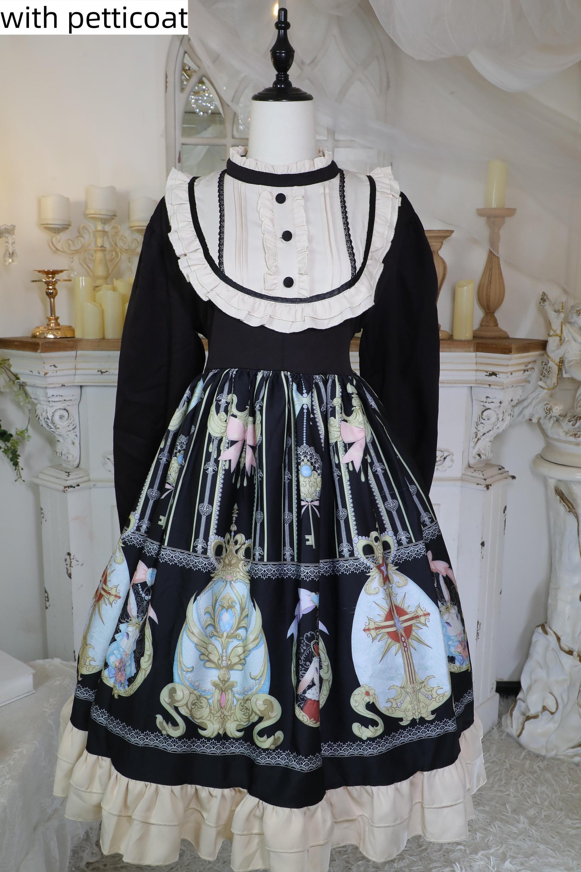 Noloria - 17.7" (45 cm) Organza Lolita Puffy White Petticoat 43720:784186