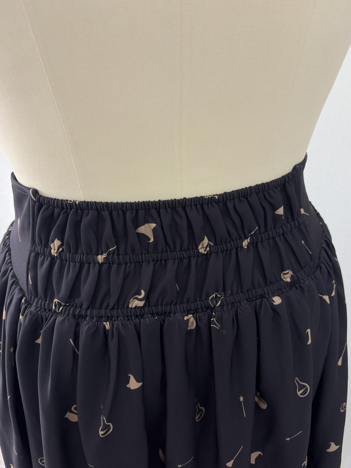 Witching Night - Halloween Gothic Lolita Plus Size Skirt, Witch-Themed Print 46090:874813