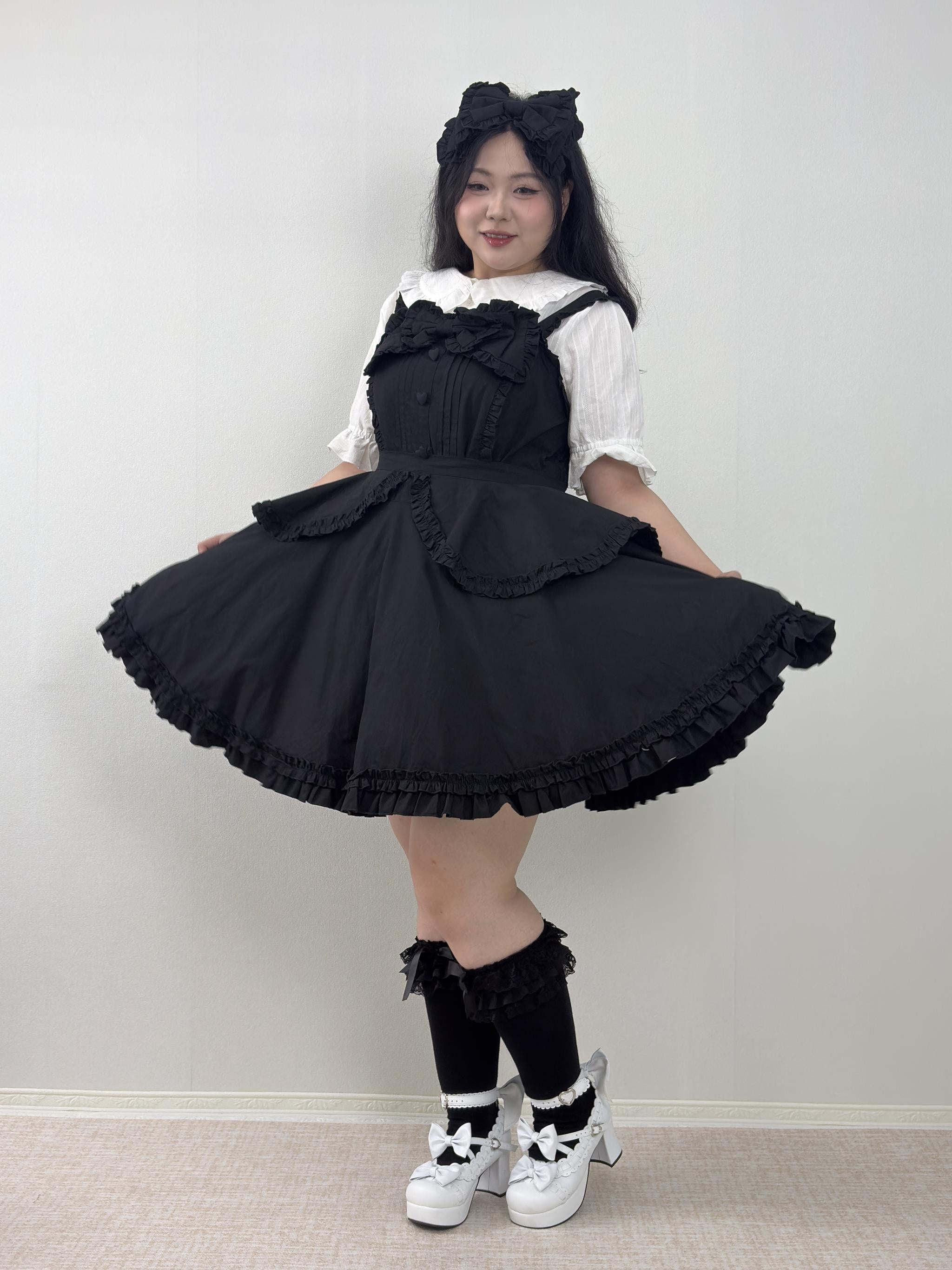 Cotton Plus Size Lolita JSK Dress, Full Back Shirring 45594:865178