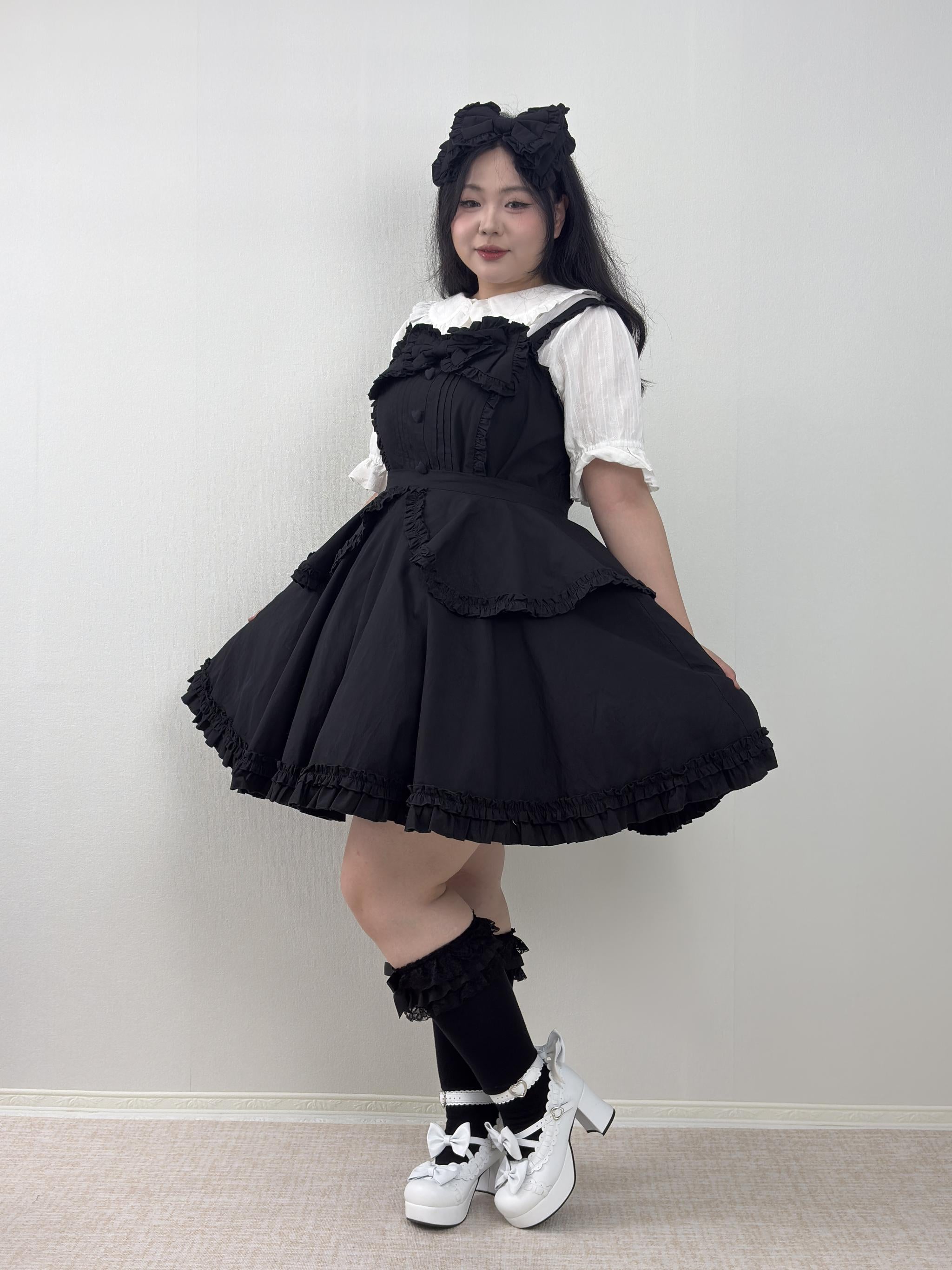 Cotton Plus Size Lolita JSK Dress, Full Back Shirring 45594:865177