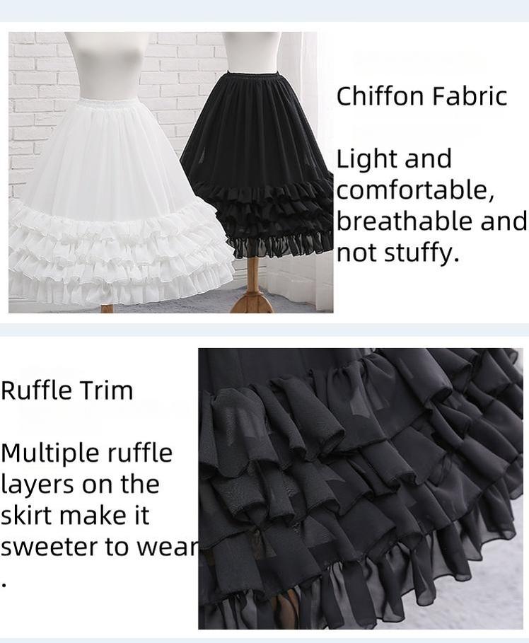 Manyiluo - 27.6" (70 cm) A-line Lolita Petticoat, Adjustable Puffiness 43980:790754