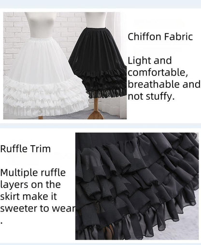 Manyiluo - 27.6" (70 cm) A-line Lolita Petticoat, Adjustable Puffiness 43980:790754